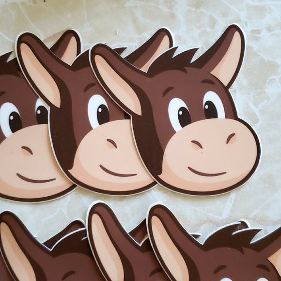 x9 Cute Donkey Vinyl Sticker Waterproof High Quality - Picture 4 of 7